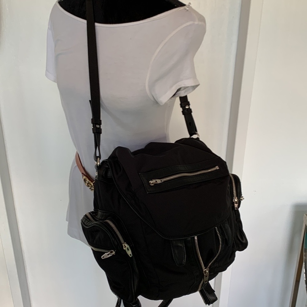 Alexander Wang Marti Lambskin Leather Trimmed & Nylon Backpack EUC - Picture 7 of 17